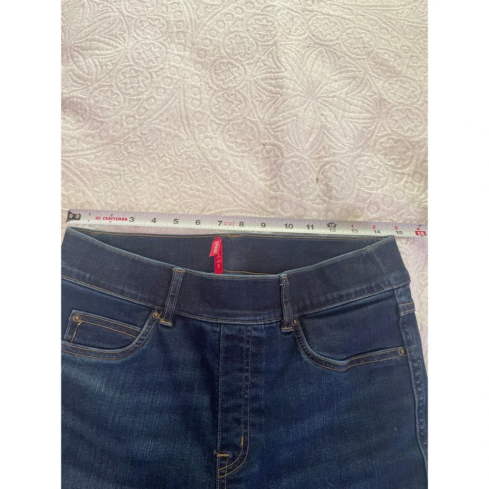Spanx Jean-ish Ankle Skinny Jeans Dark Indigo Pull On Leggings Medium M